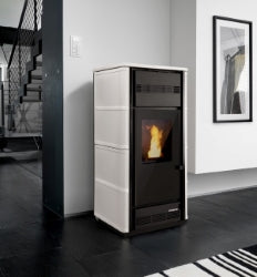 25KW CAPRI CERAMIC WHITE PELLET BOILER STOVE