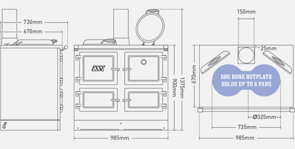 ESSE 1000 W Woodburning Range Cooker