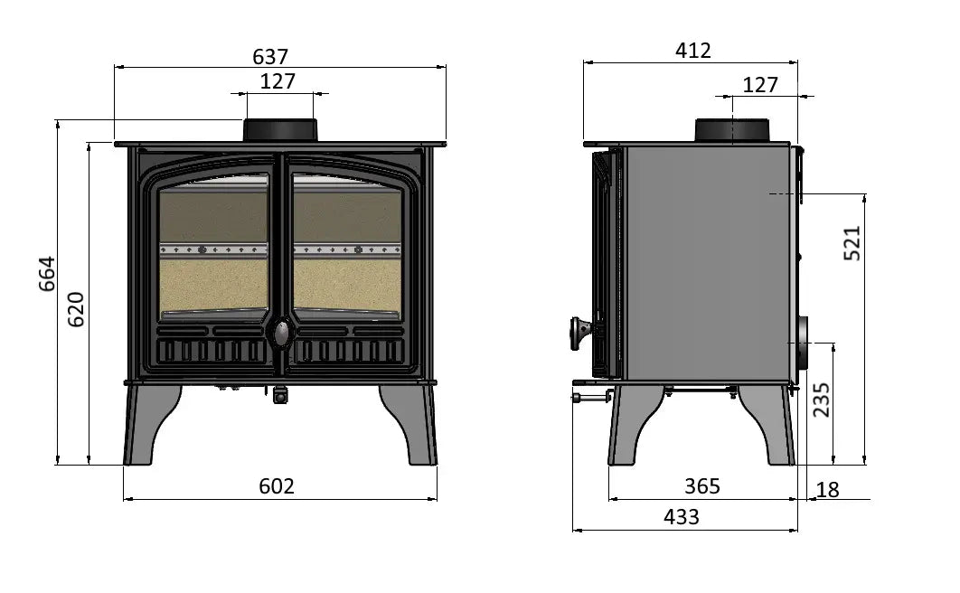 Hunter Herald 8 Eco Stove (Double Door)