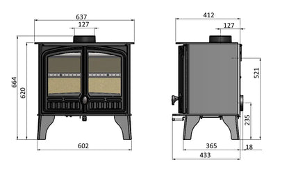 Hunter Herald 8 Eco Stove (Double Door)