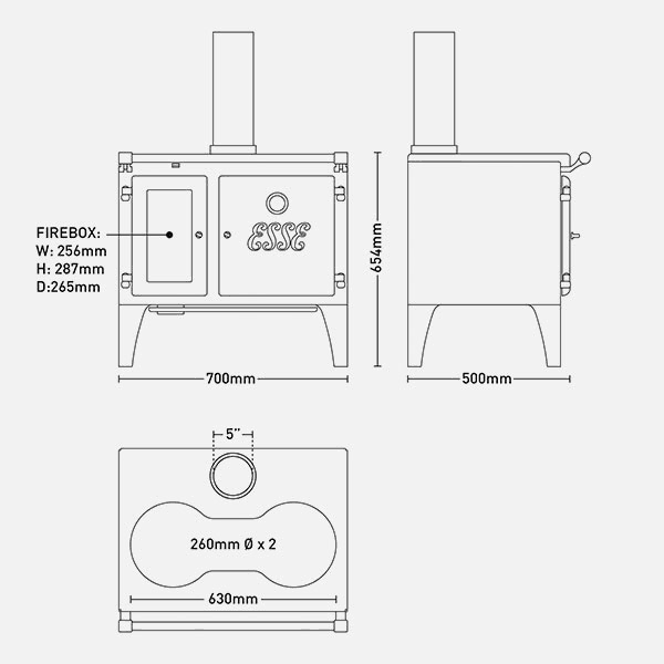 ESSE Lightheart Wood Fired Cook Stove