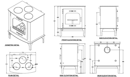 Carraig Mor 25kW Boiler Stove with
Hot Plates (x3) (15 rads)