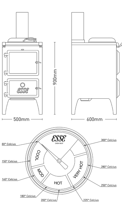 ESSE Bakeheart Wood Fired Cook Stove