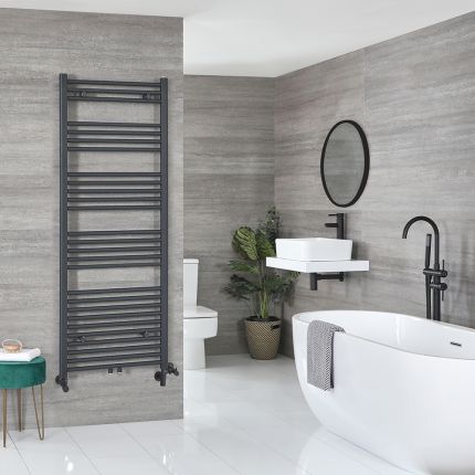 Milano Neva Dual Fuel - Anthracite Heated Towel Rail - Choice of Size