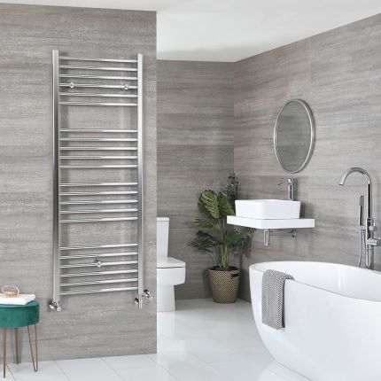 Milano Kent Dual Fuel - Straight Chrome Heated Towel Rail - Choice of Size