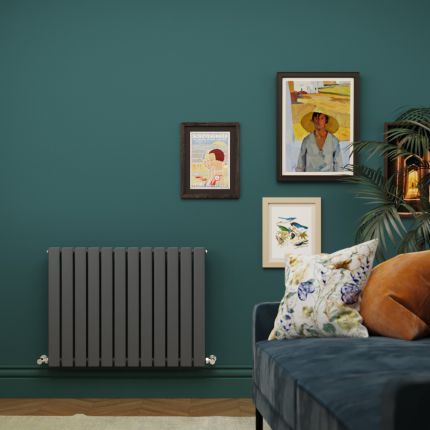 Milano Alpha - Anthracite Horizontal Flat Panel Designer Radiator