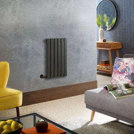 Milano x ECOSO Alpha - Electric Anthracite Horizontal Designer Radiator