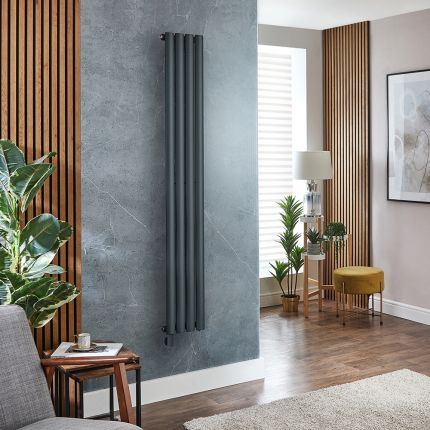 Milano x ECOSO Aruba - Electric Anthracite Vertical Designer Radiator