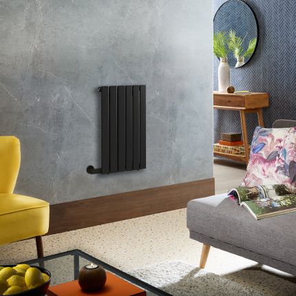 Milano x ECOSO Alpha - Electric Black Horizontal Designer Radiator