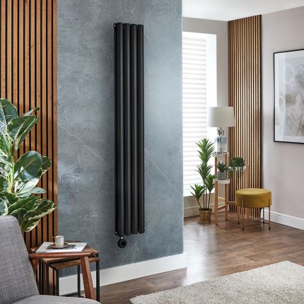 Milano x ECOSO Aruba - Electric Black Vertical Designer Radiator