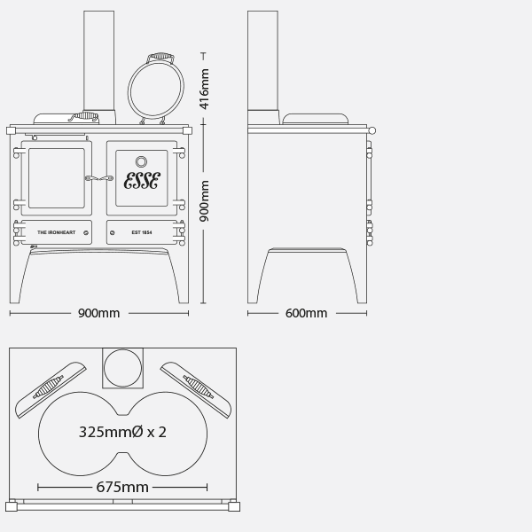 ESSE Ironheart Wood Fired Cook Stove