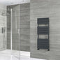 Milano x ECOSO Lustro Electric - Designer Anthracite Flat Panel Heated Towel Rail - 1200mm x 450mm - with Thermostatic Wi-Fi Heating Element