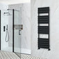 Milano x ECOSO Lustro Electric - Designer Black Flat Panel Heated Towel Rail - 1200mm x 450mm - with Therm