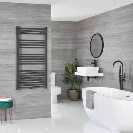 Milano Neva Electric - Anthracite Heated Towel Rail - Choice of Size