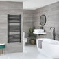 Milano Nero Electric - Straight Black Heated Towel Rail - Choice of Size and Element