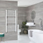 Milano Ive Electric - Curved White Heated Towel Rail - Choice of Size and Element