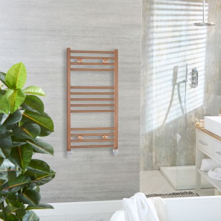 Milano Ive - Metallic Straight Heated Towel Rail - Choice of Size & Finish