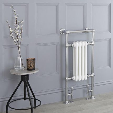 Milano Elizabeth - White and Chrome Traditional Heated Towel Rail - Choice of Size