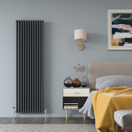 Milano Windsor - Anthracite 1800mm Traditional Vertical Triple Column Radiator